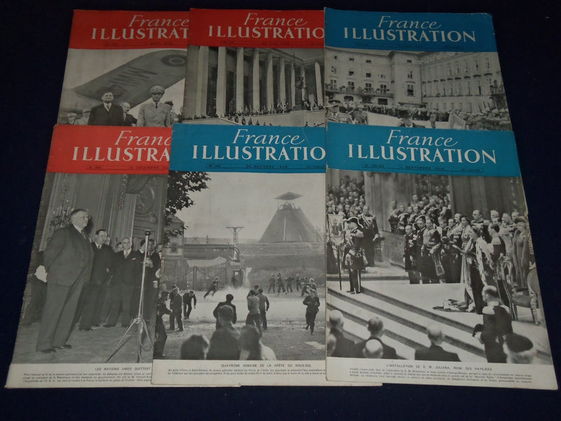1948 FRANCE ILLUSTRATION FRENCH MAGAZINE LOT OF 18 DIFFERENT - PHOTOS - O 503