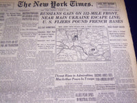 1944 MARCH 6 NEW YORK TIMES - RUSSIANS NEAR UKRAINE ESCAPE LINE - NT 3728