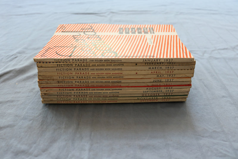 1937 FICTION PARADE AND GOLDEN BOOK MAGAZINE - LOT OF 12 - COMPLETE YEAR- O 3332