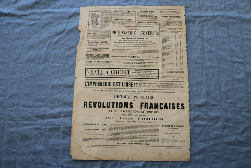 1873 JANUARY 26 LE GRELOT NEWSPAPER - ENTRE CONSERVATEURS - FRENCH - NP 8610
