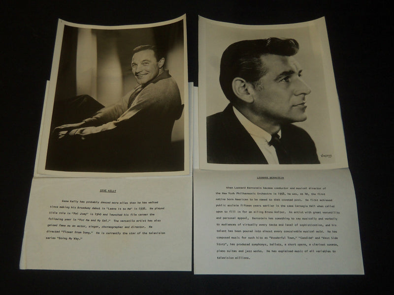 1960'S 8 X 10 PUBLICITY PHOTOS LOT OF 5 - KELLY - BERNSTEIN -BELAFONTE- J 5519