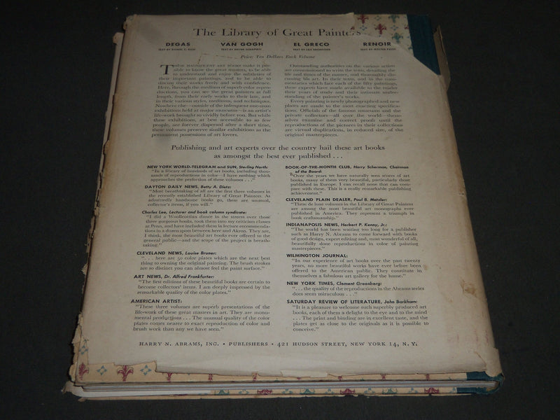 1951 ART TREASURES OF LOUVRE BY RENE HUYGHE HARDCOVER BOOK - I 499