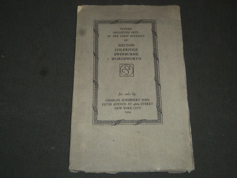1914 FIRST EDITIONS SET OF MILTON, COLERIDGE, SCRIBNER'S SALE CATALOG - J 5217
