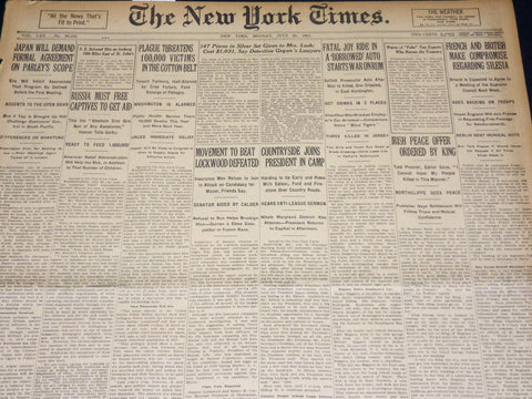 1921 JULY 25 NEW YORK TIMES - IRISH PEACE OFFER ORDERED BY KING - NT 8710