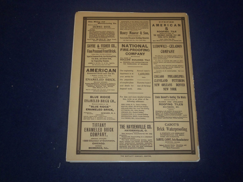 1907 JANUARY THE BRICKBUILDER MAGAZINE - AN ARCHITECTURAL MONTHLY - ST 528O