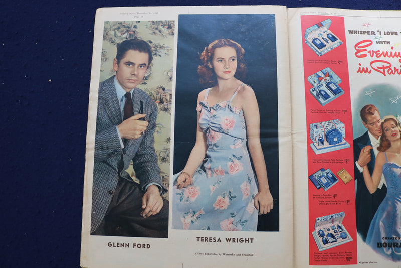 1941 DEC 14 SUNDAY NEWS PICTURE-GRACE MOORE-ANDREW SISTERS-L. DUROCHER - E 22730