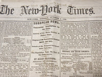 1866 OCTOBER 2 NEW YORK TIMES NEWSPAPER - JEROME PARK RACING - NP 3879Y