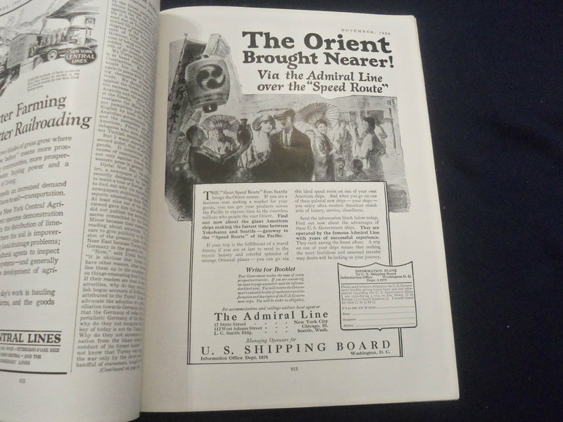 1922 NOVEMBER ASIA MAGAZINE - IRAK RESTORED - GREAT PHOTOS & STORIES - SP 1222X