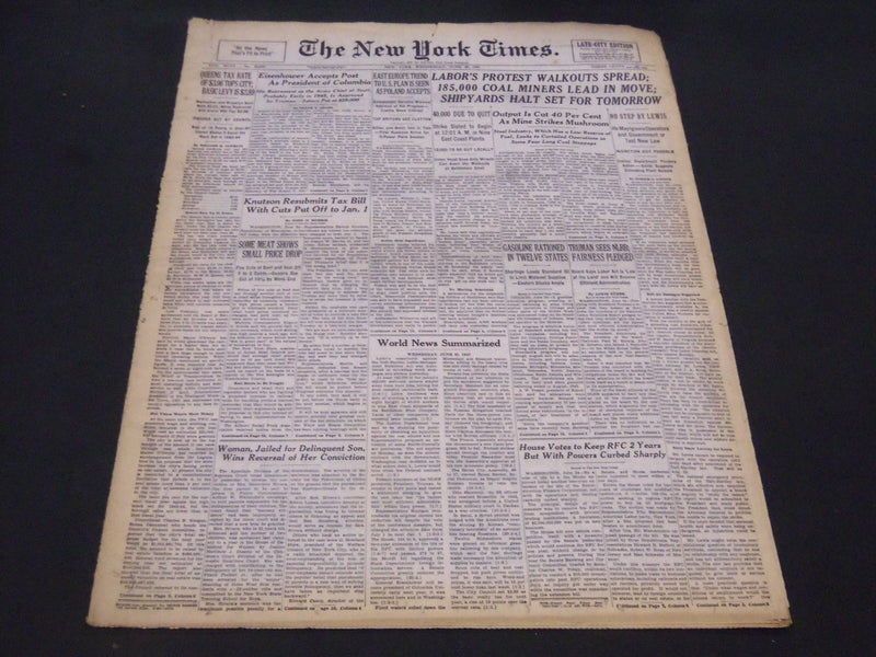 1947 JUNE 25 NY TIMES - EISENHOWER ACCEPTS POST PRESIDENT OF COLUMBIA - NT 5135