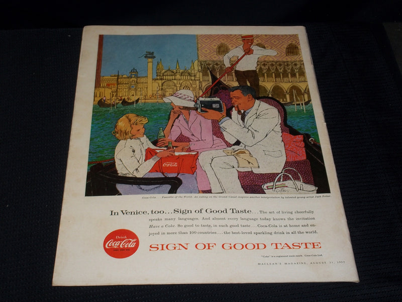 1957 AUGUST 31 MACLEAN'S MAGAZINE - CANADIAN NATIONAL EXHIBITION COVER - E 5707