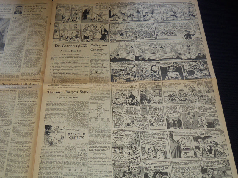 1942 NOV 7 BOSTON DAILY GLOBE NEWSPAPER - TANKS BATTER FLEEING NAZIS - NT 9454
