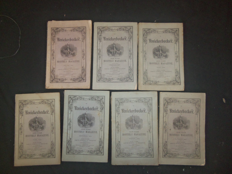 1855 KNICKERBOCKER MONTHLY MAGAZINE - LOT OF 7 ISSUES - WR 1210