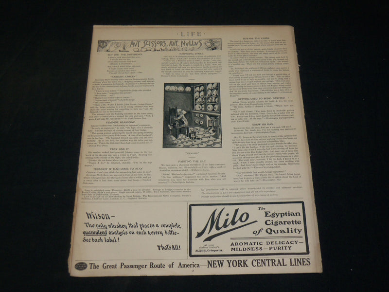 1906 JULY 12 LIFE MAGAZINE - WHAT TO WEAR COVER - NICE ILLUSTRATIONS - B 4590X