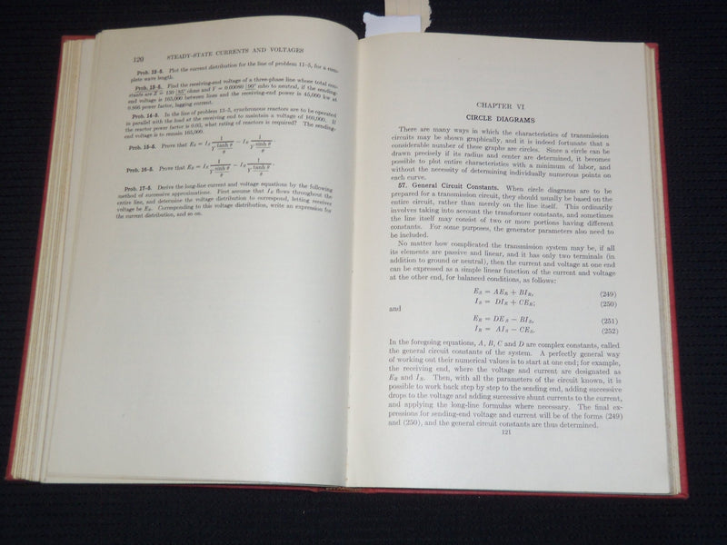 1949 PRINCIPLES OF ELECTRIC POWER TRANSMISSION BOOK BY L. F. WOODRUFF - KD 4270I