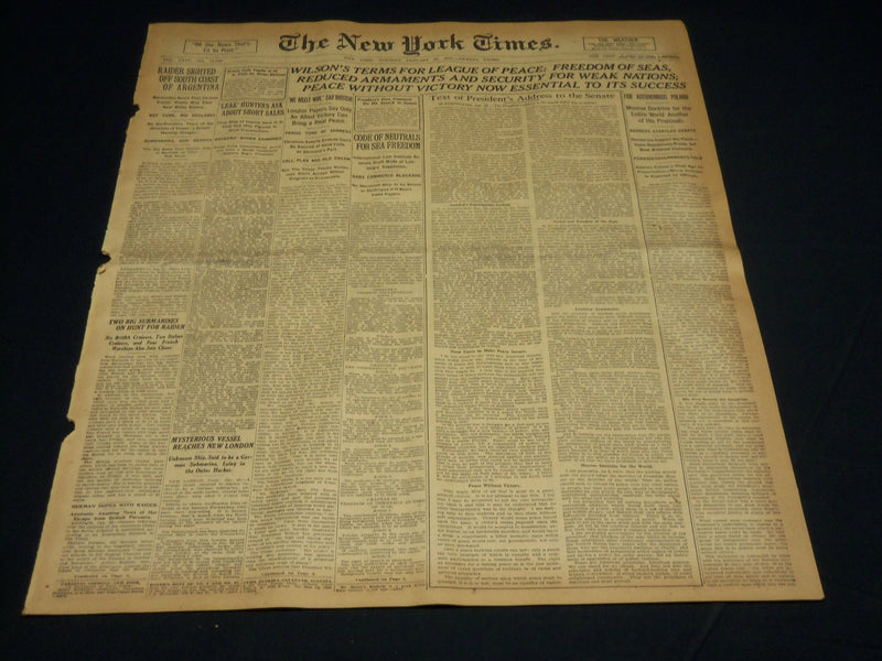 1917 JANUARY 23 NEW YORK TIMES - WILSON TERMS FREEDOM OF SEAS - NT 8753