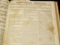 1839-1837 NEW YORK MIRROR AND LADIES GAZETTE BOUND VOLUME - R 89Q