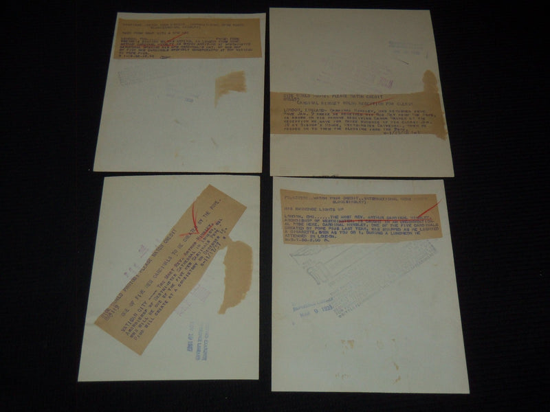 1930'S ARTHUR CARDINAL HINSLEY PRESS PHOTOS LOT OF 4 - #59