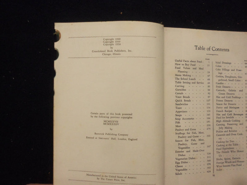 1940 THE AMERICAN WOMAN'S COOK BOOK HARDCOVER BOOK BY RUTH BEROLZHEIMER- KD 8366