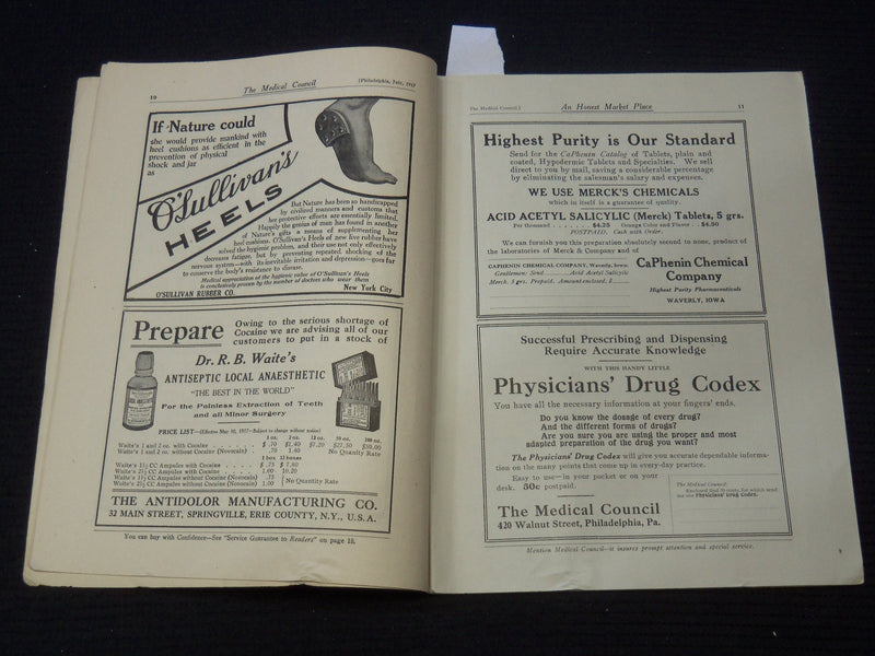 1917 THE MEDICAL COUNCIL MAGAZINE LOT OF 3 ISSUES - PHILADELPHIA - K 2113