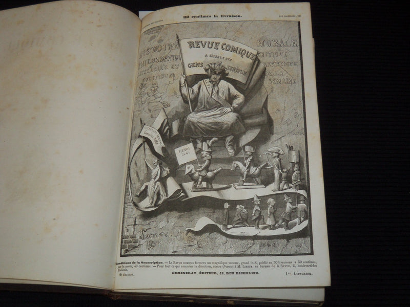 1848-1849 REVUE COMIQUE FRENCH MAGAZINE BOUND VOLUME - NICE ILLUS. - KD 879E