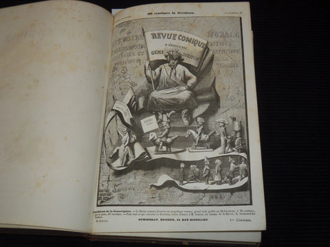 1848-1849 REVUE COMIQUE FRENCH MAGAZINE BOUND VOLUME - NICE ILLUS. - KD 879E
