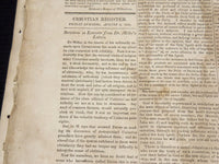 1822 CHRISTIAN REGISTER BOSTON NEWSPAPERS LOT OF 2 - VOL 1 NO. 47 & 51- NP 3879Q