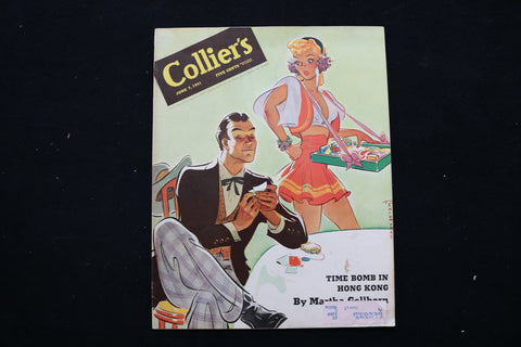1941 JUNE 7 COLLIER'S MAGAZINE - A MAN AND CIGARETTE GIRL COVER - E 11033