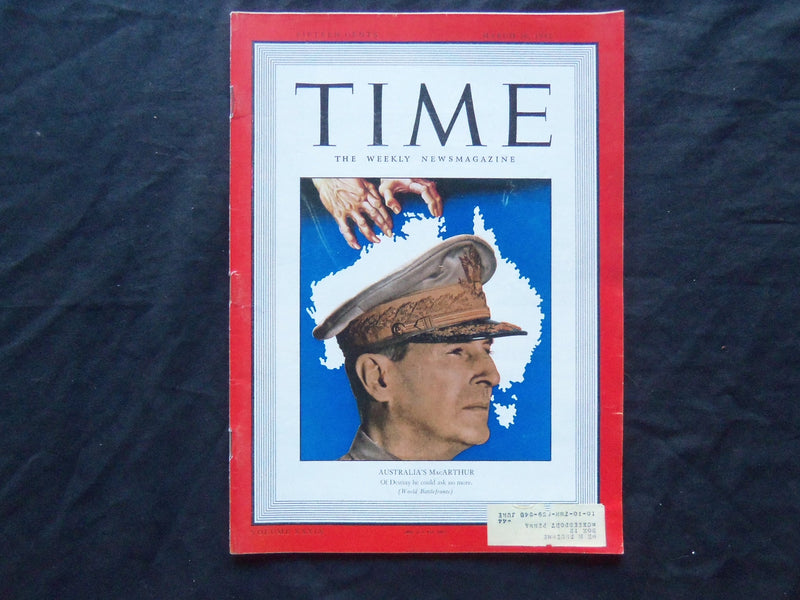 1942 MARCH 30 TIME MAGAZINE - GENERAL MACARTHUR - T 807