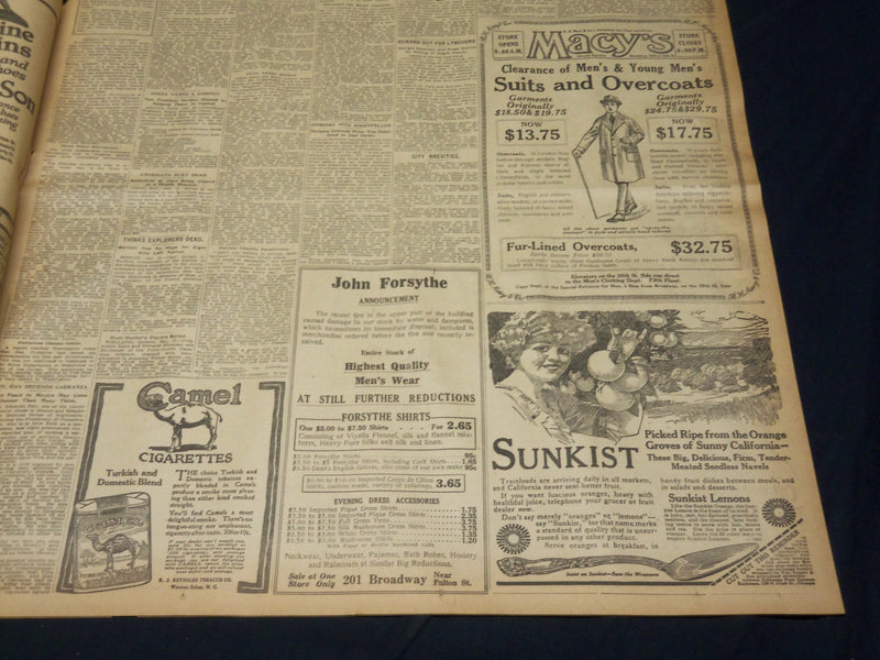 1915 JANUARY 22 NEW YORK TIMES NEWSPAPER - TEXT OF LETTER BY MERCIER - NT 7833