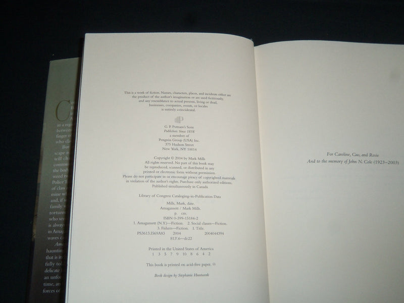 2004 AMAGANSETT A NOVEL SIGNED BY MARK MILLS - HARDCOVER BOOK - KD 5512