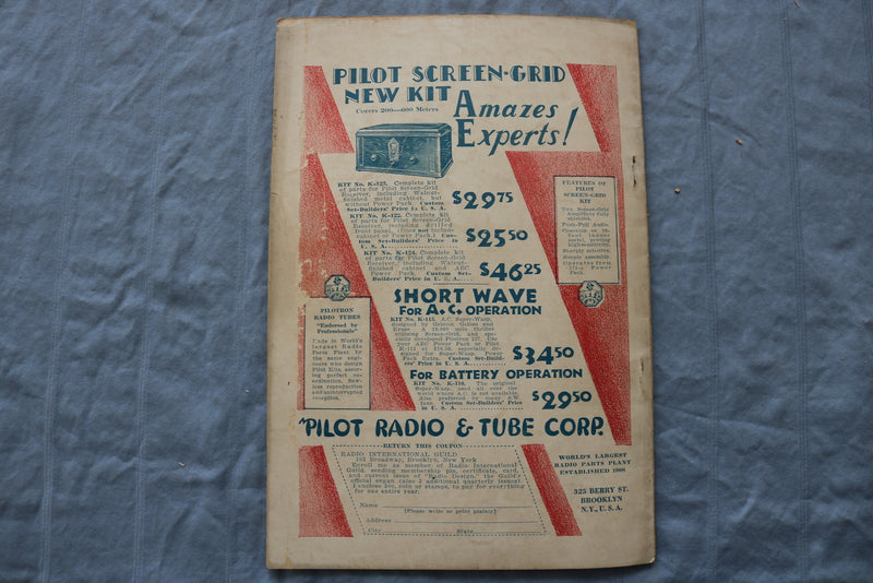 1929 WINTER RADIO DESIGN SOFTCOVER HANDBOOK - PILOT P.E.6 SCREEN GRID - K 317