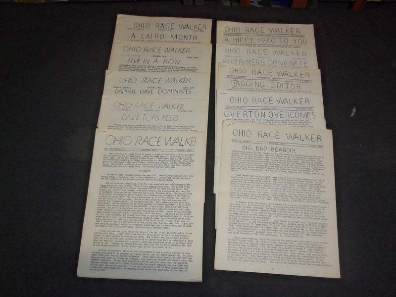 1964-1971 OHIO RACEWALKER NEWSLETTER MAGAZINE - LOT OF 76 - O 2681C