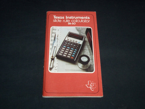 1974 TEXAS INSTRUMENTS SLIDE RULE CALCULATOR SR-50 USER GUIDE - J 9075