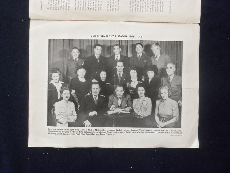 1943-1944 LUCKY DAYS - SECOND AVENUE THEATRE - PROGRAM - MENASHA SKULNIK -J 9417
