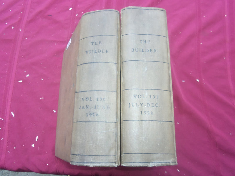 1926 JAN-DEC THE BUILDER U. K. MAGAZINE BOUND VOLUMES - 2 VOLS - FOLD OUTS- C 26