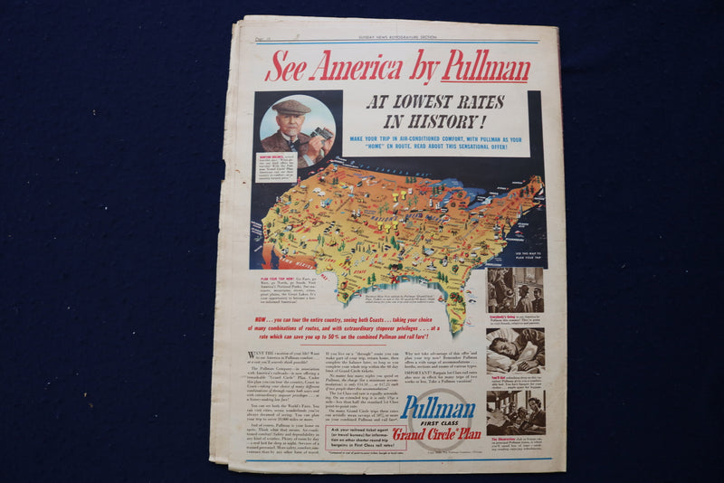 1940 MAY 5 SUNDAY NEWS PICTURE NEWSPAPER-GRACE MOORE-NYC WATER PIPES MAP-E 22708