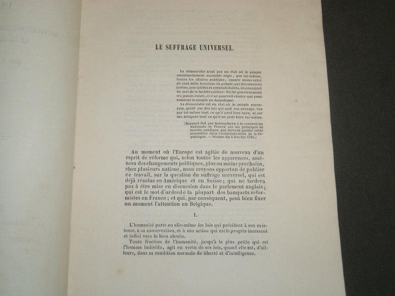 1848 LE SURFACE UNIVERSEL FRENCH BOOK BY LUCIEN JOTTRAND - BRUXELLES - J 4805