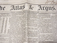 1856 DEC 27 THE ATLAS & ARGUS NEWSPAPER -PRESIDENTIAL ELECTION RESULTS- NP 3877C