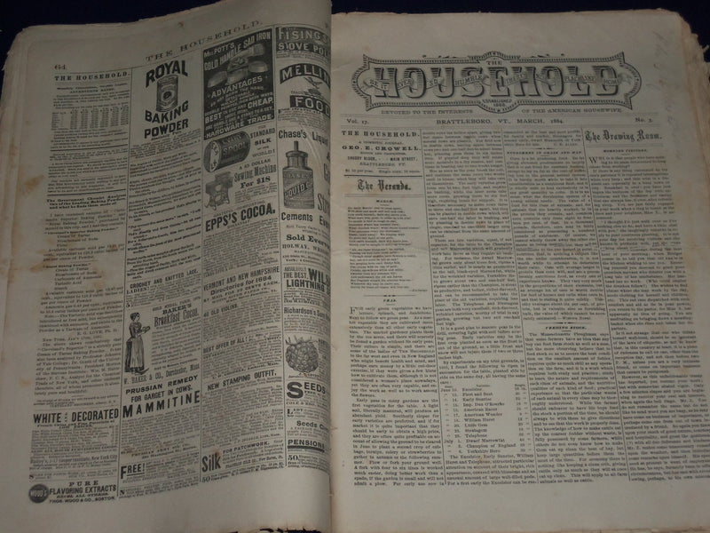 1884 JAN-DEC THE HOUSEHOLD MONTHLY JOURNAL BOUND VOLUME - 12 ISSUES - KD 2305