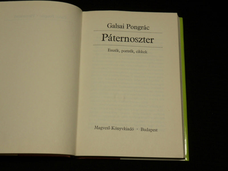 1983 PATERNOSZTER HARDCOVER BOOK BY GALSAI PONGRAC - HUNGARIAN - J 6912