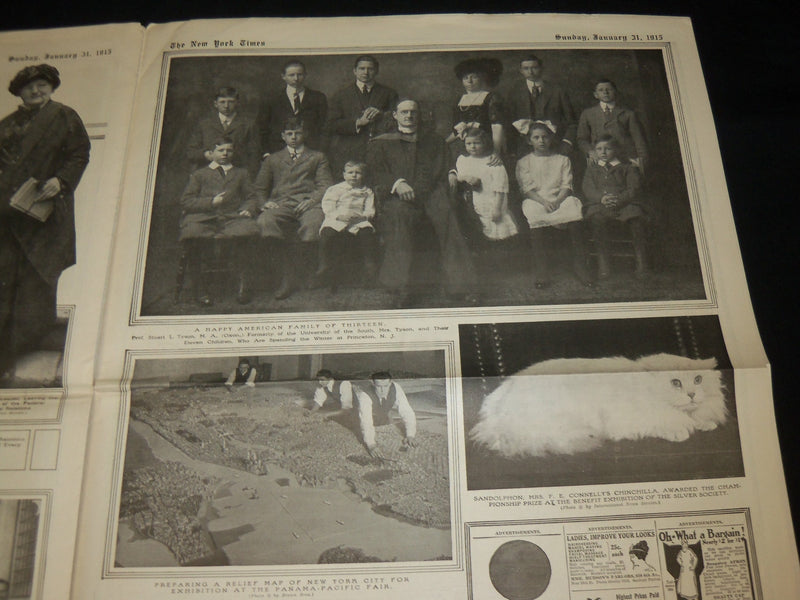 1915 JANUARY NEW YORK TIMES PICTURE SECTION - WORLD WAR I - WWI - NP 5469
