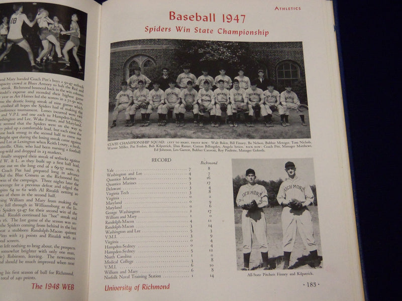 1948 THE WEB UNIVERSITY OF RICHMOND YEARBOOK - VIRGINIA - GREAT PHOTOS - YB 744