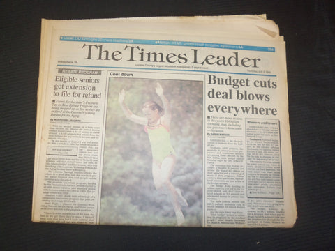 1992 JULY 2 WILKES-BARRE TIMES LEADER - BUDGET CUTS DEAL BLOWS - NP 7537