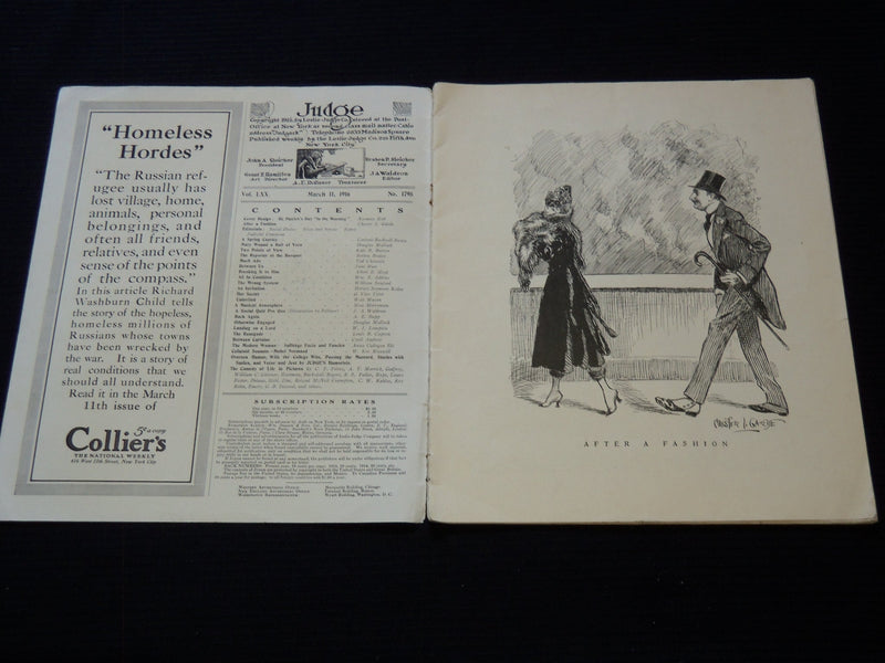 1916 MARCH 11 JUDGE MAGAZINE - ST. PATRICK'S DAY IN THE MORNING - SP 3253W