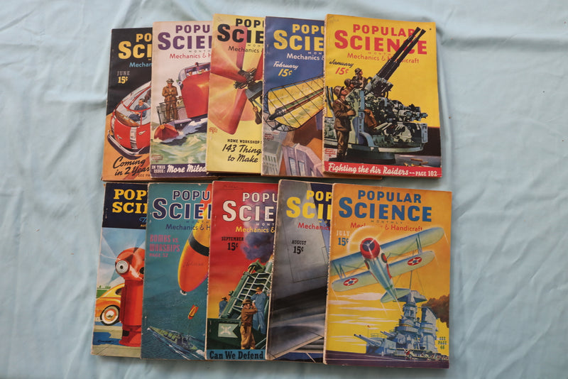 1940 POPULAR SCIENCE MAGAZINE - LOT OF 10 - O 3726