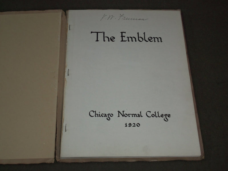 1920 THE EMBLEM CHICAGO NORMAL COLLEGE YEARBOOK - ILLINOIS - PHOTOS - YB 1133