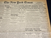 1919 FEBRUARY 21 NEW YORK TIMES - ASK WILSON TO BACK WAR COST CLAIMS - NT 7974