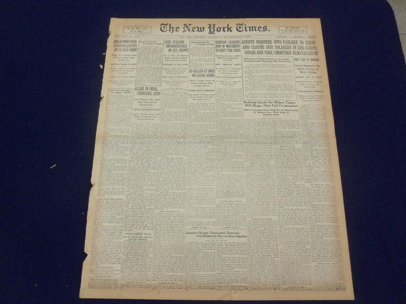 1917 DECEMBER 12 NEW YORK TIMES - 50 KILLED AT ONCE ON JACOB JONES - NT 8259
