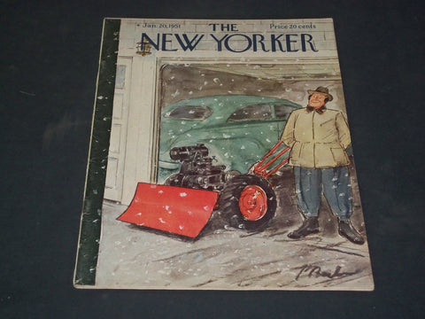 1951 JANUARY 20 NEW YORKER MAGAZINE - ILLUSTRATED COVER - NY 901