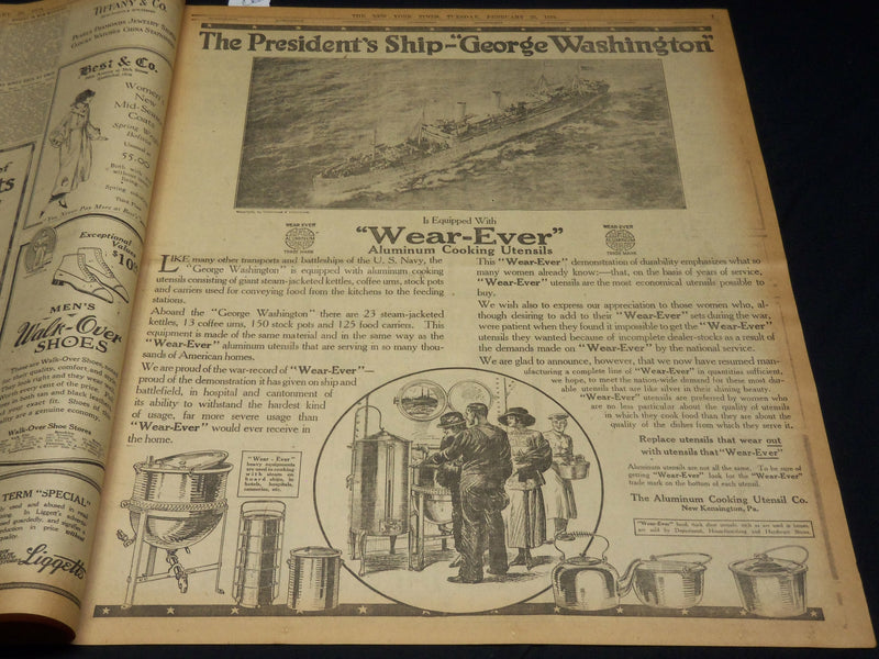 1919 FEBRUARY 25 NEW YORK TIMES - WILSON BRINGS HOME WORLD'S MESSAGE - NT 7970